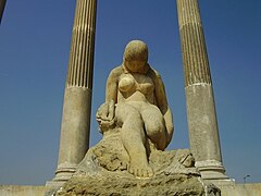 Modern sculpture of Earth goddess Bachué
