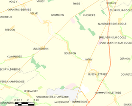 Mapa obce Soudron