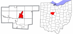 マリオン郡内の位置の位置図