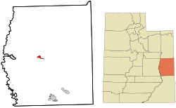 Location in Grand County and the state of Utah