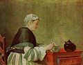 Jean Siméon Chardin: Die Teetrinkerin (18. Jhd.)
