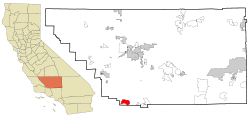 Location in Southwest Kern County and the state of California