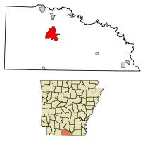 Location of El Dorado in Union County, Arkansas.
