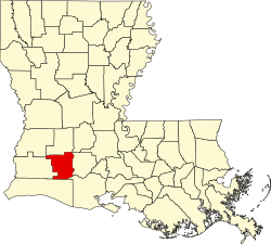 Karte von Jefferson Davis Parish innerhalb von Louisiana