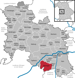 Läget för Mertingen i Landkreis Donau-Ries