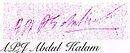 Firma di Abdul Kalam