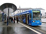 One out of ten bi-directional Flexity Classic trams in Kassel, Germany