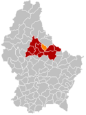 Location of Diekirch in Luxembourg