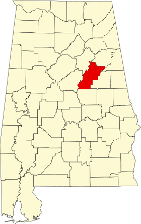 Localisation de Comté de Talladega(Talladega County)