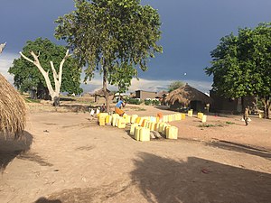 Water supply point in the Rhino Camp Refugee Settlement