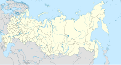 Mapa konturowa Rosji, po lewej znajduje się punkt z opisem „Zainsk”