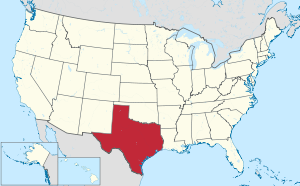 地图中高亮部分为德克薩斯州