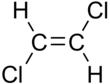 Skeletal formula of trans-1,2-dichloroethene