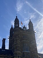 Flag of the University of Sydney at half-mast following the attack