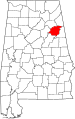 State map highlighting Calhoun County