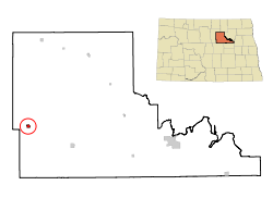 Location of Esmond, North Dakota