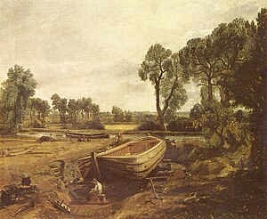 Boat-building near Flatford Mill, 1815. Victoria and Albert Museum, London.