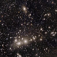 Euclid space telescope view of the Perseus Cluster. The image shows 1000 galaxies belonging to the cluster, and more than 100 000 additional galaxies further away in the background