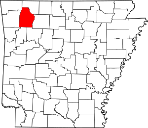 Map of Arkansas highlighting Madison County