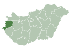 Vas County within Hungary