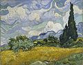 Vehnäpelto ja sypressejä, Vincent van Gogh, öljyväri, 1889