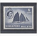Image 361955 stamp with the portrait of Queen Elizabeth II (from History of Singapore)
