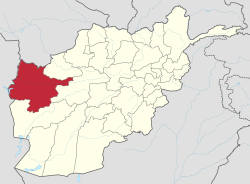 Map of Afghanistan with Herat highlighted