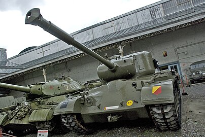 Belgian M46A1 Patton tank. One of eight vehicles leased to Belgium in 1952, this particular tank was donated by the United States to the Royal Army Museum of Brussels in 1984.