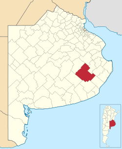 Location of the Partido within Buenos Aires Province