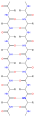 Schematic diagram of hydrogen bonding in antiparallel beta sheets