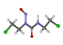 Ball-and-stick model of carmustine molecule