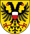 Lübecker Wappen mit hanseatischem Weiß-Rot als Brustschild des Reichsadlers