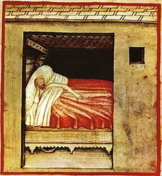 Unettomuutta kuvaava maalaus 1300-luvulta.