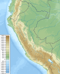 Location of Orccococha (Cusco) in Peru.
