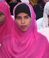 A young Somali woman in a traditional headscarf.