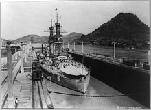 Arizona transits the Panama Canal in 1921