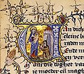 Illuminated initial at the beginning of the Beatrijs manuscript