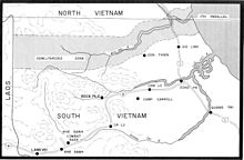 Carte de la zone démilitarisée entre le Nord-Viêt Nam et le Sud-Viêt Nam