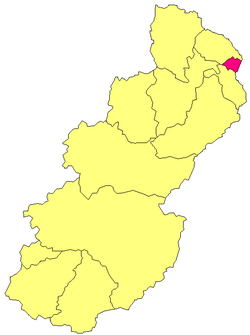 Location within Malinau Regency