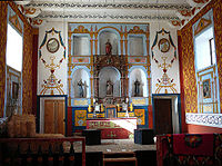 Interior of the reconstructed chapel of the Santa Barbara Presidio