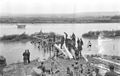 German engineers building a pontoon bridge across the Prut River during the advance towards Uman, 1941
