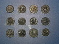 Erotic scenes on Roman Spintria tokens. Hunterian Museum and Art Gallery, Glasgow. Around 22 - 37 CE