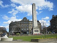 Harrogate is also a popular tourist destination, famous for its Turkish Baths, gastronomy and high-end shops. The picture is of the Cenotaph.