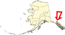 Location of Skagway in Alaska