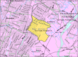 Census Bureau map of North Arlington, New Jersey