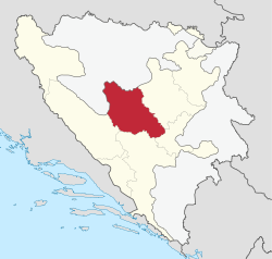 Location of the Central Bosnia Canton