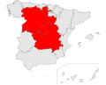 Comunitats autònomes que utilitzen "Castella" en els seus noms (des dels anys 80), més la comunitat de Madrid. La regió lleonesa es va unir amb la de Castella la Vella, la regió d'Albacete es va unir amb la de Castella la Nova, mentre que Cantàbria, La Rioja i Madrid es van convertir en regions administratives pròpies.