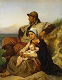 Louis Gallait (1848): The family of the fisherman, Hermitage Museum, St. Petersburg.