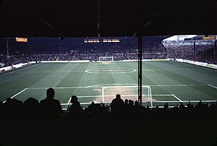 A photograph of the inside of a football stadium