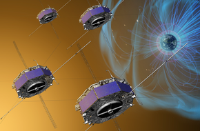 Description de l'image Artist depiction of MMS spacecraft (SVS12239).png.